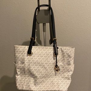 White & navy Michael Kors purse